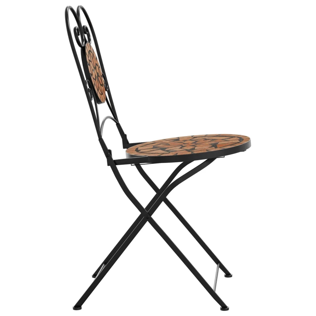 Sedie da BistrÃ² Pieghevoli 2 pz Terracotta in Ceramica