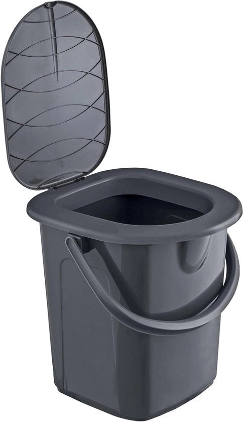 Camping toilet ecologico - 22 litri - Massima capacità di carico 120 kg - Grigio - Realizzato con 100% materiale riciclato