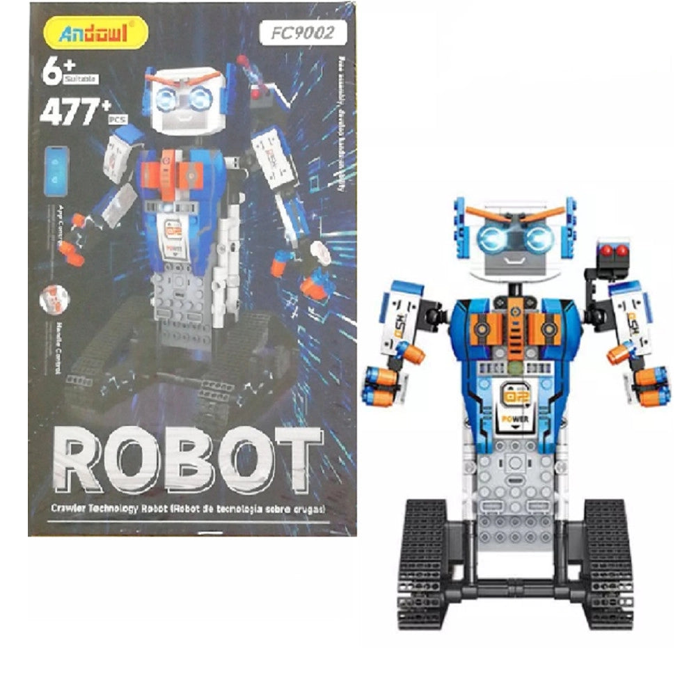 Trade Shop - Robot Telecomandato Set 477 Mattoncini Costruzione Fc9002 Tecnologia Cingolata -