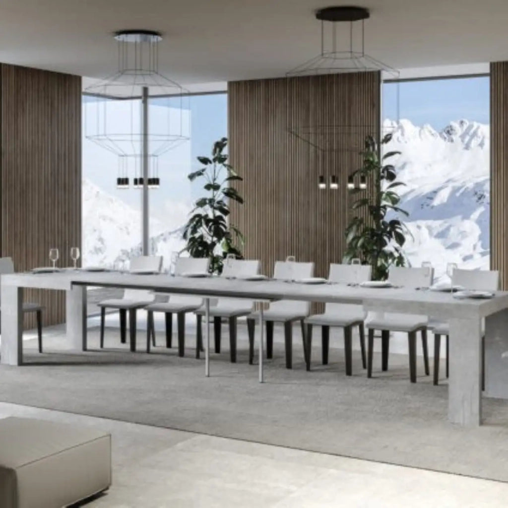 Tavolo allungabile 120/380x90 cm Roxell colore cemento