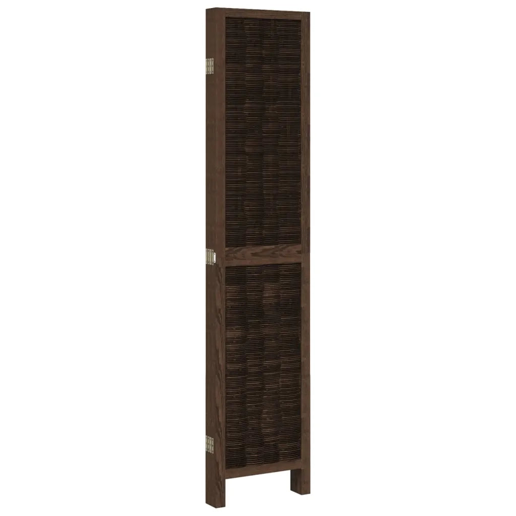 Divisorio Ambienti | Divider per stanze | Paravento 5 Pannelli Marrone Scuro Massello Paulownia