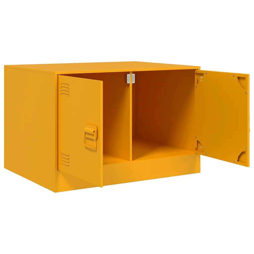 Tavolino da Salotto-Tavolino da soggiorno Giallo Senape 67x50x44 cm in Acciaio
