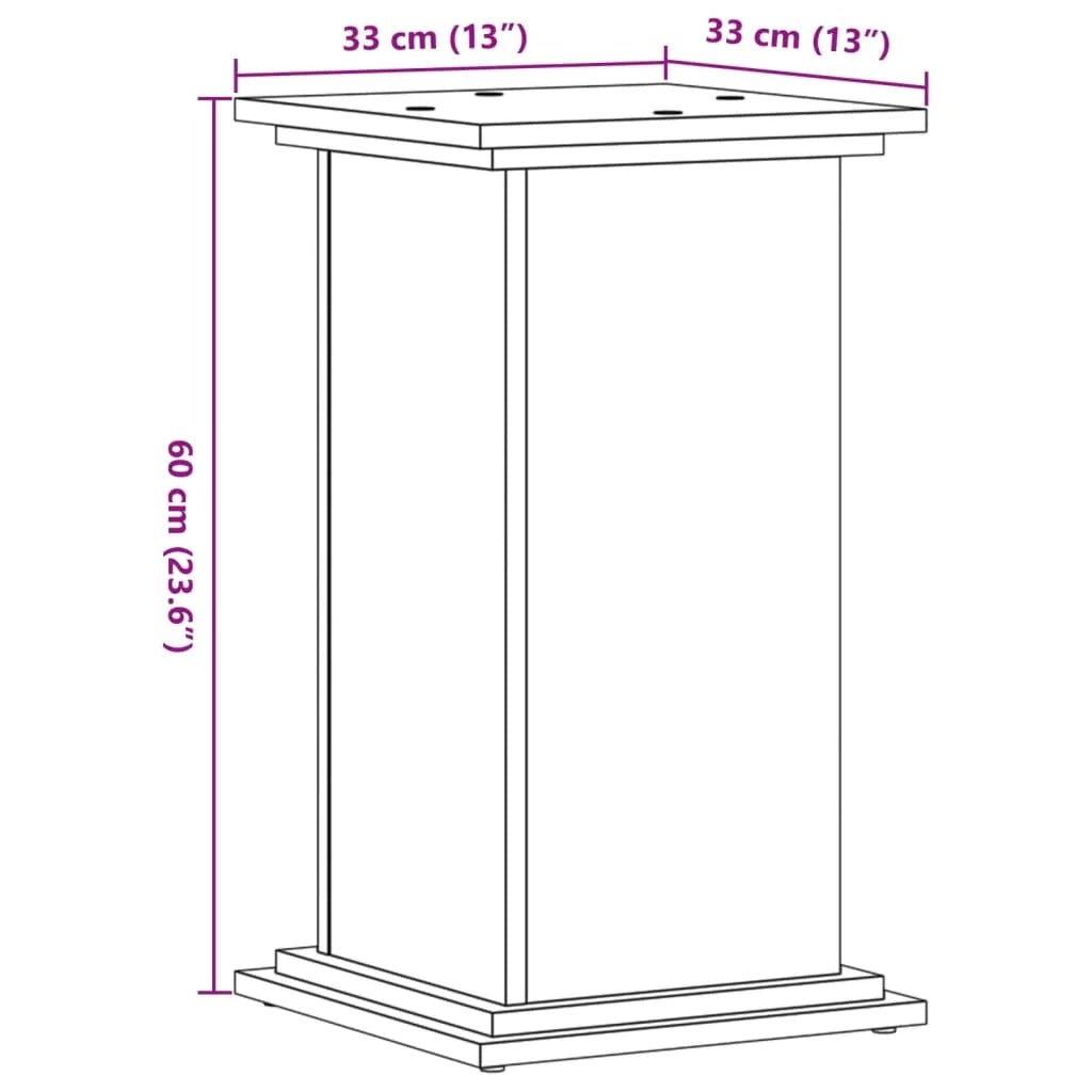 Portavasi mobiletto portafiori 33 x 33 x 60 cm legno ingegnerizzato marrone 02_0045149