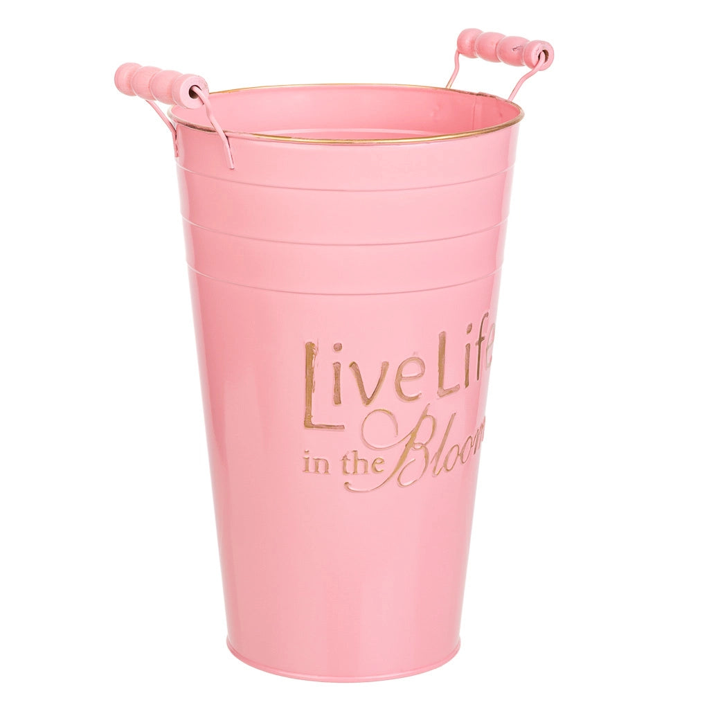 Vaso in metallo rosa 24xd19x30/32,5hb:13