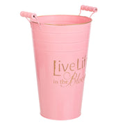 Vaso in metallo rosa 24xd19x30/32,5hb:13