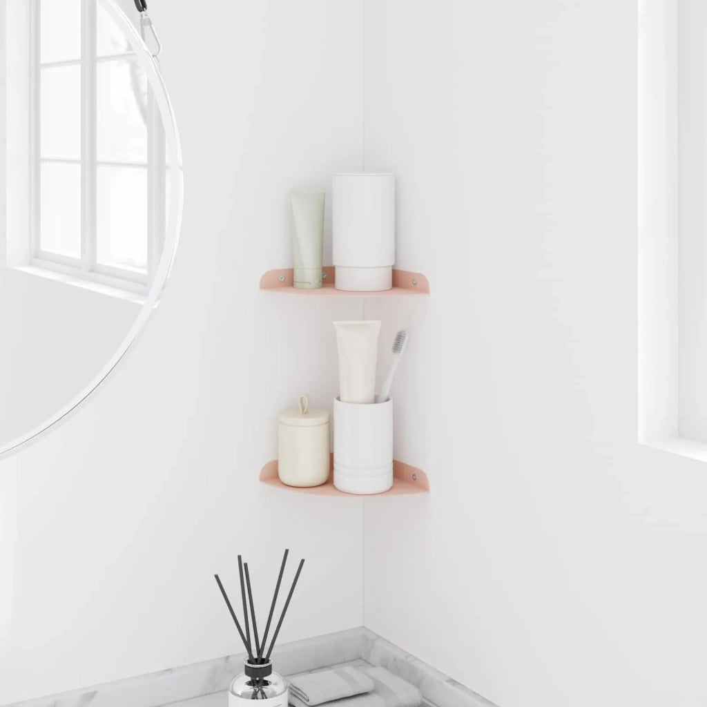 Mensola sospesa con lo scaffale 2 pcs Rosa 15 x 15 x 2 cm