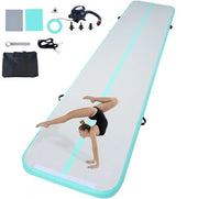 Matto di Ginnastica Trampolino - Trampolino Inflabili per Tumbling - Dimensioni 498 x 101 x 10 cm - Compreso Pompatore Elettrico - Per Casa, Palestra, Yoga & Cheerleading - Verde