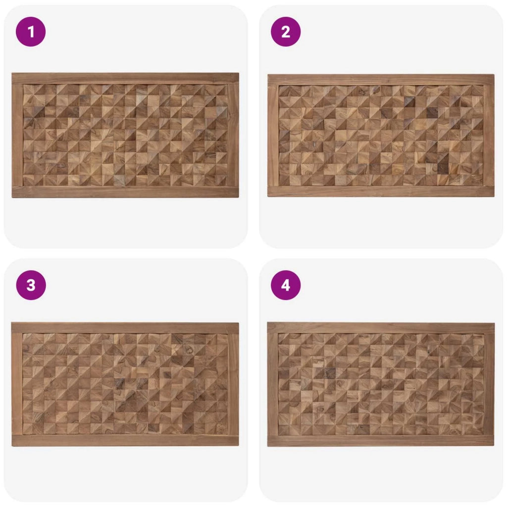 Testiera Naturale Legno di teak solido