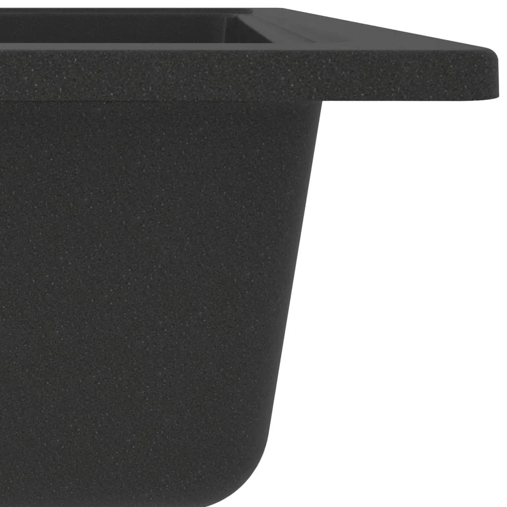 Lavello da cucina con foro troppopieno 58 x 44 cm granito nero 02_0004360