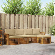 Set di divani da esterno 5 pz Naturale e Beige 3374643