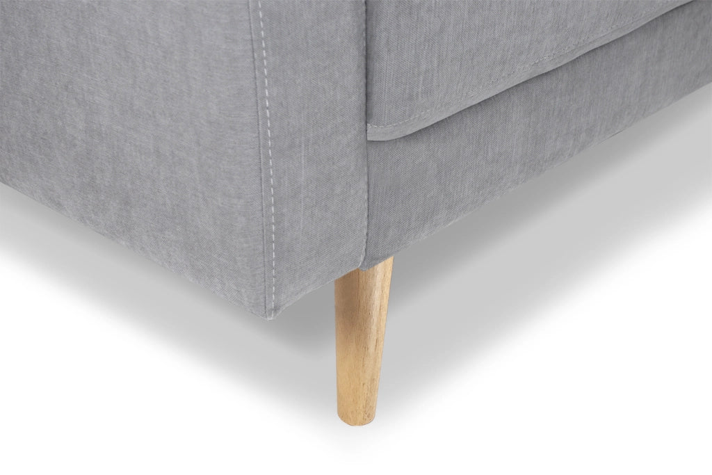 Divano 2 posti in tessuto vellutato grigio piedi in legno - Chloe DI2P-CH01FBC-PL