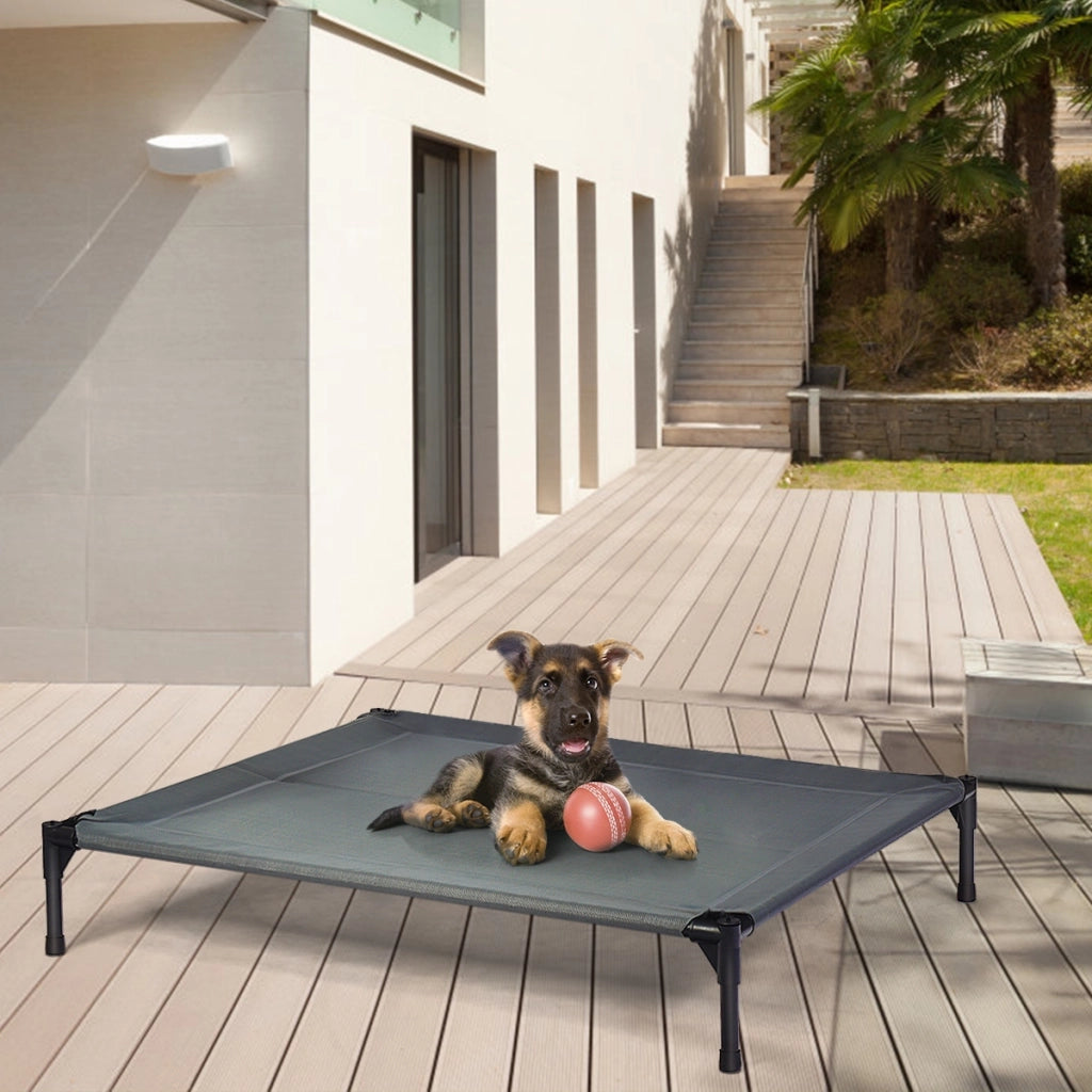 Lettino per cani con tettoia smontabile, Brandina impermeabile e resistente al sole 89x87x105cm-Casette e lettini