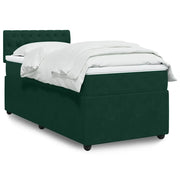 Giroletto a Molle con Materasso Verde Scuro 100x200 cm Velluto