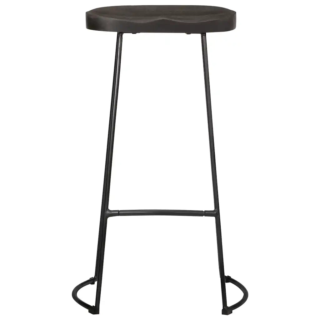 Sgabelli da Bar 2 pz Neri 45x40x78 cm Legno Massello di Mango 4013527