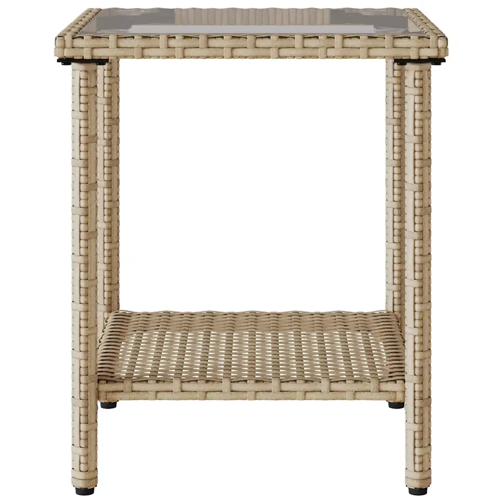 Divano da Giardino con Tavolo e Cuscini a L Beige in Polyrattan 4103875