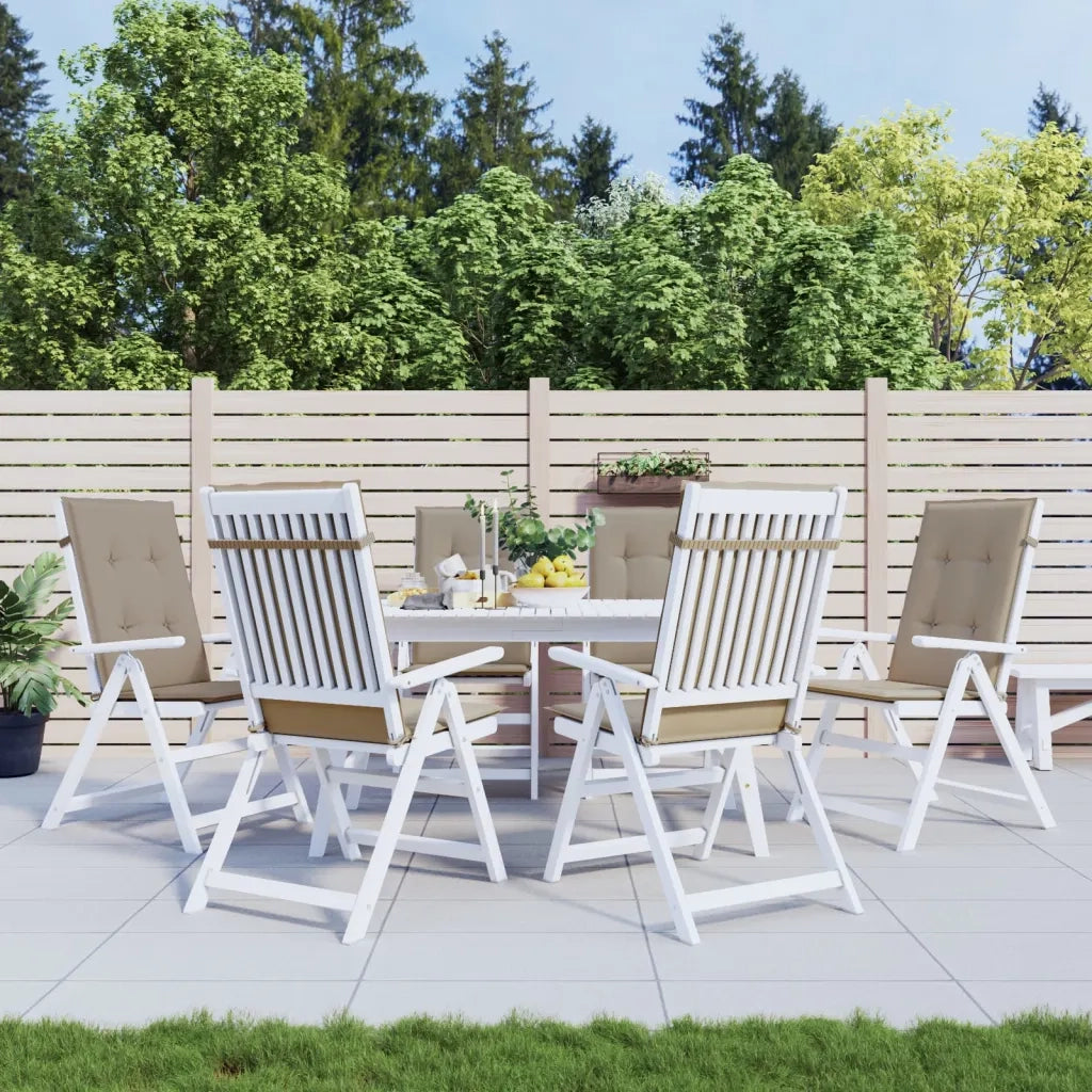 Cuscini per Sedie Alte 6 pz | Cuscini per sedie Tortora 120x50x3 cm in Tessuto