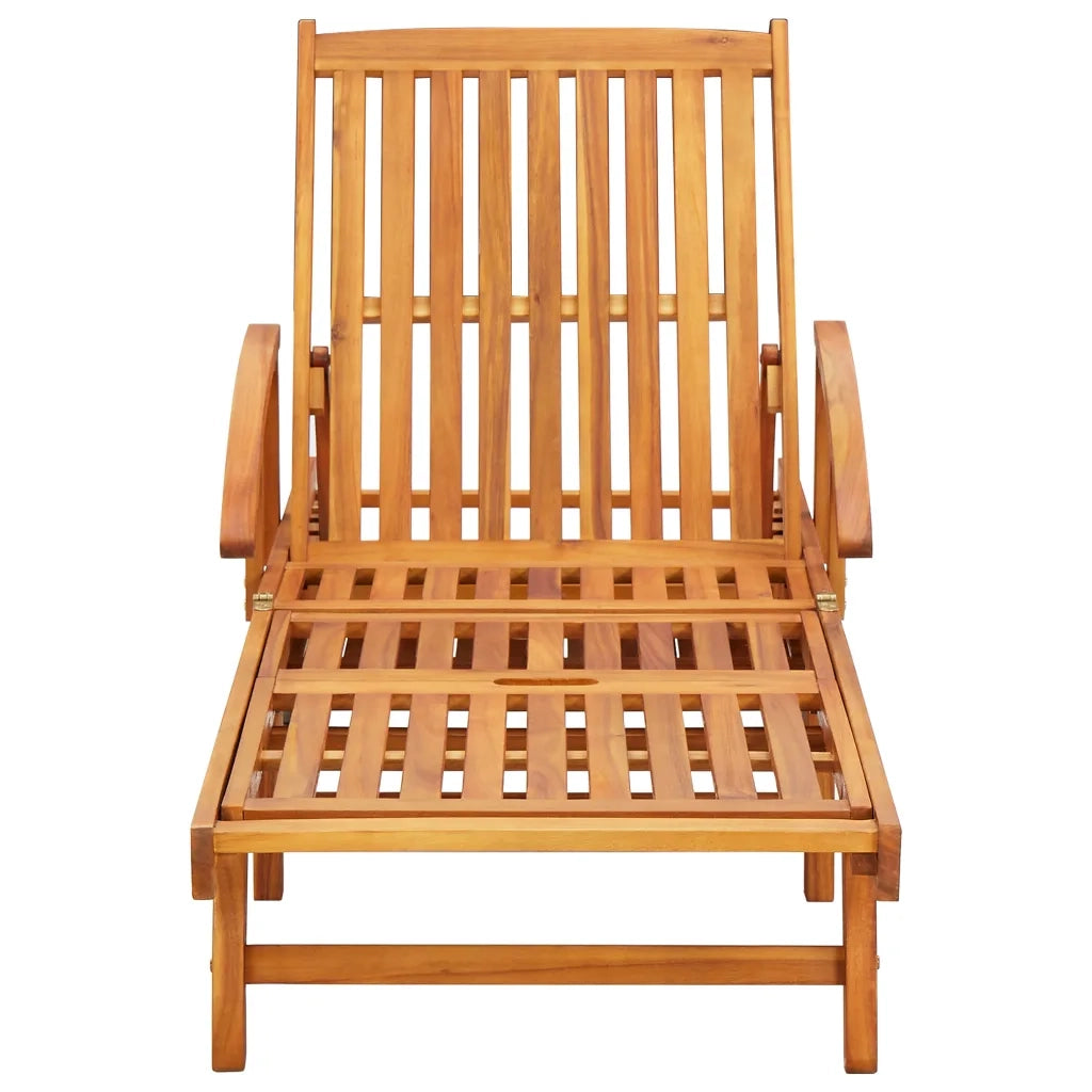 Sdraio 2 pz con Cuscini in Legno Massello di Acacia cod mxl 72088