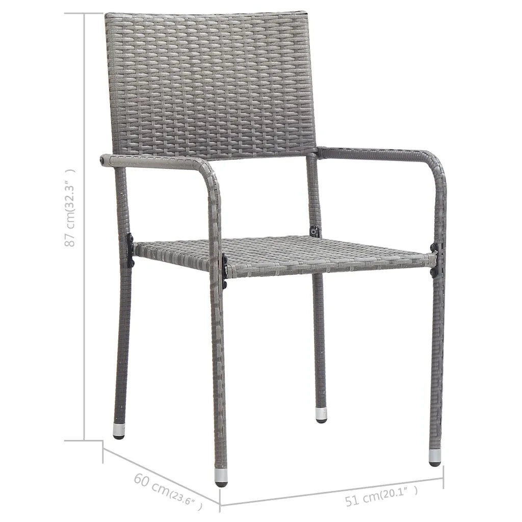 Set Mobili da Pranzo per Giardino 3 pz | Set Salotto da Giardino Grigio