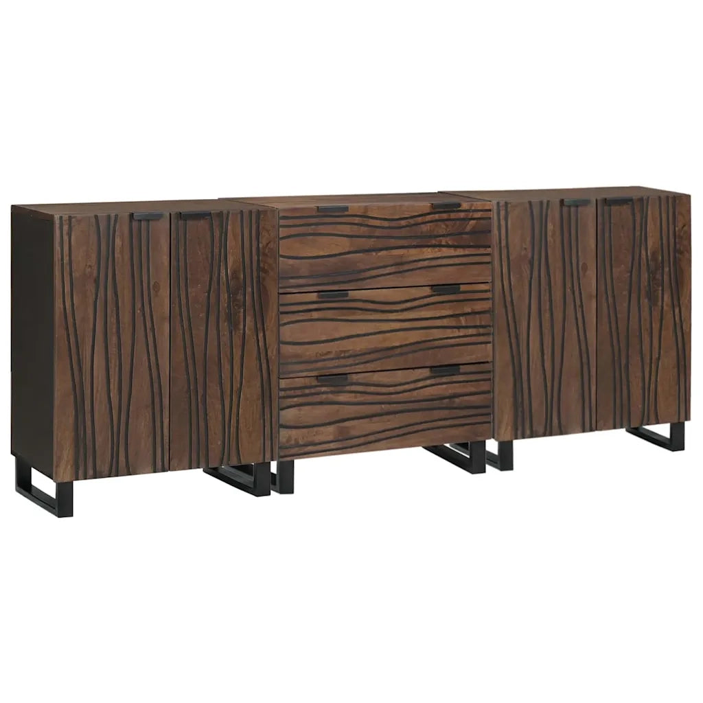 Set di mobili per il bagno 3 pcs Marrone Legno multistrato 3310053