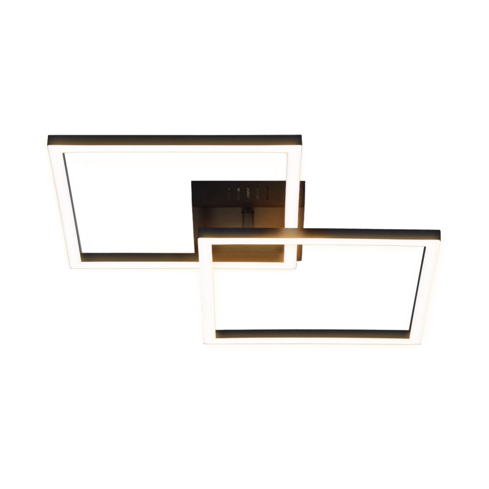 ZMH Lampada da soffitto LED nera moderna quadrata 2 cornici 3000K per soggiorno