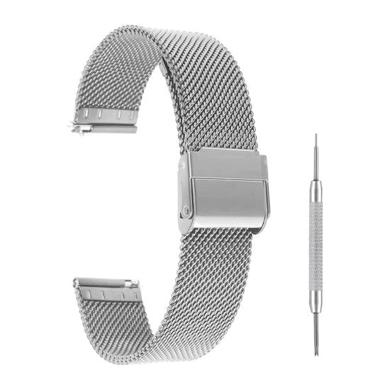 Cinturino orologio rapido - Cinturino adattabile a maglia milanese - Acciaio inossidabile - Cinturino sostituibile - 16mm 18mm 20mm - Adatto per uomini...