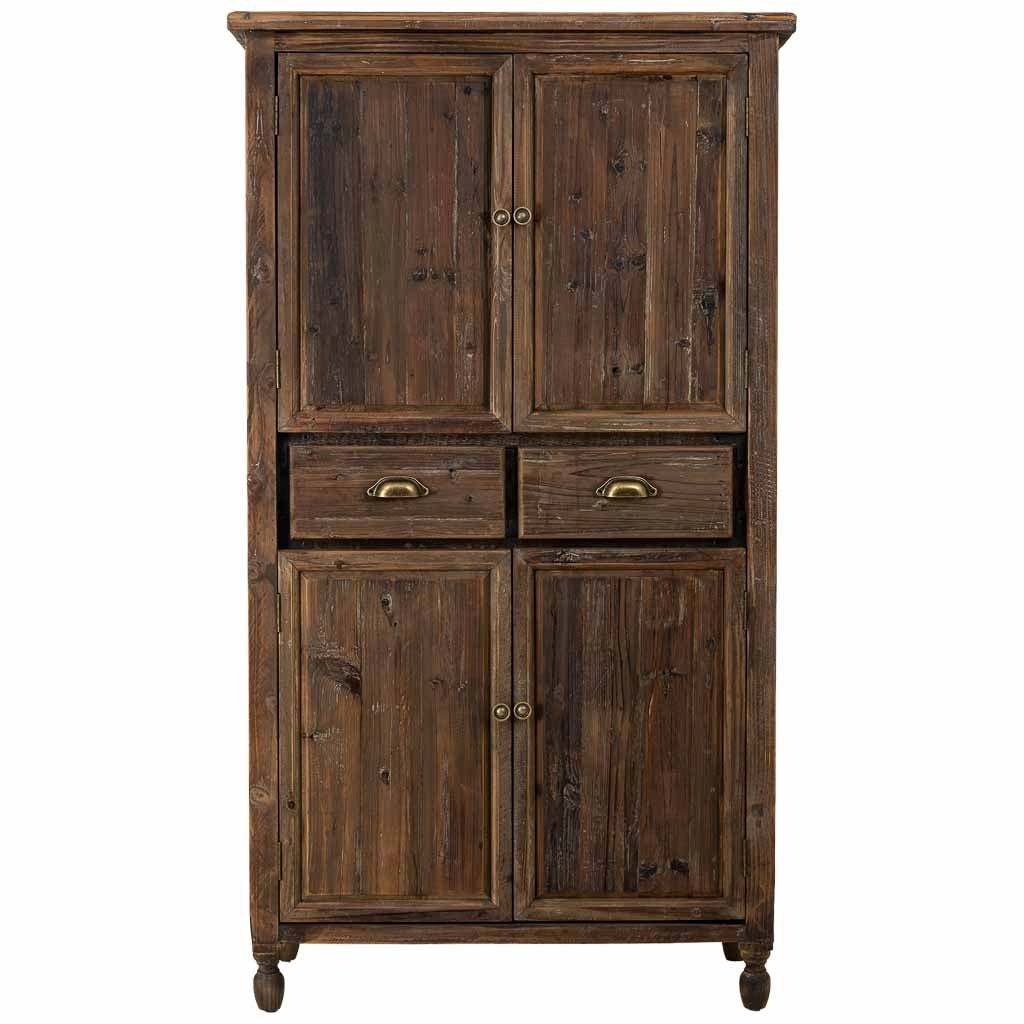 Armadio in legno 4 ante e 2 cassetti 90x45x160h cm