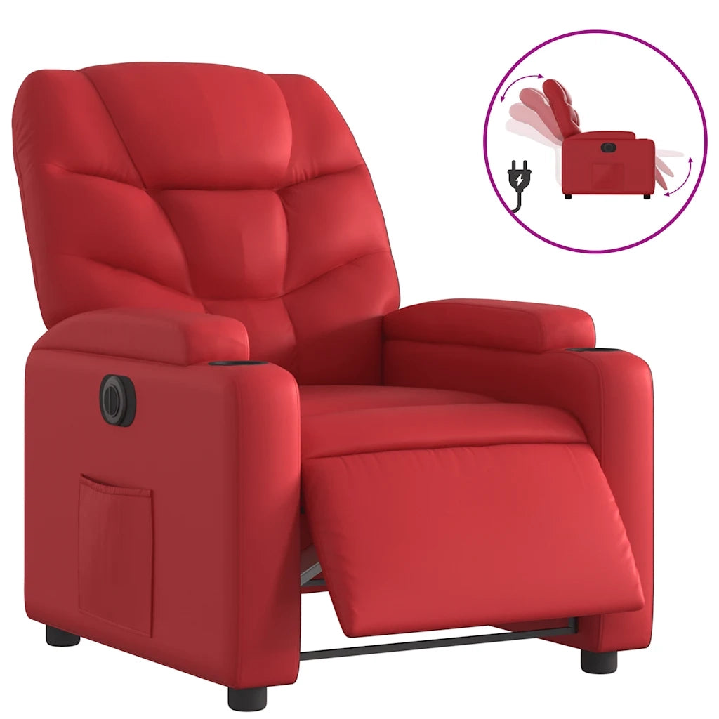 Poltrona Reclinabile Elettrica Rossa in Similpellecod mxl 109082