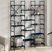 Libreria Nera 127,5x28,5x172,5 cm in Legno Multistratocod mxl 86006