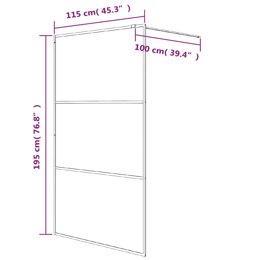 Parete Doccia Walk in 115x195 cm Vetro Smerigliato ESG CFW5716449