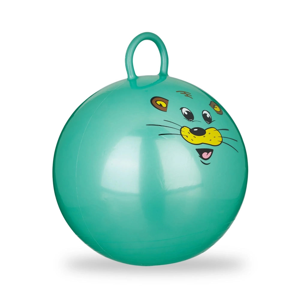 Palla salterina per bambini interno esterno 55 x 45 cm favorisce equilibrio motivi animali in PVC verde 13_0006496
