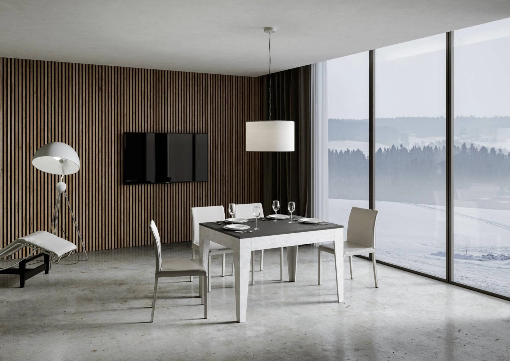 Tavolo Allungabile 120-180x90x77 cm Cico Mix Antracite Spatolato