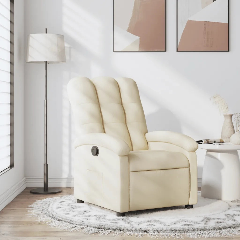 Divano Sedia-Poltrona Reclinabile in Tessuto Crema 693163