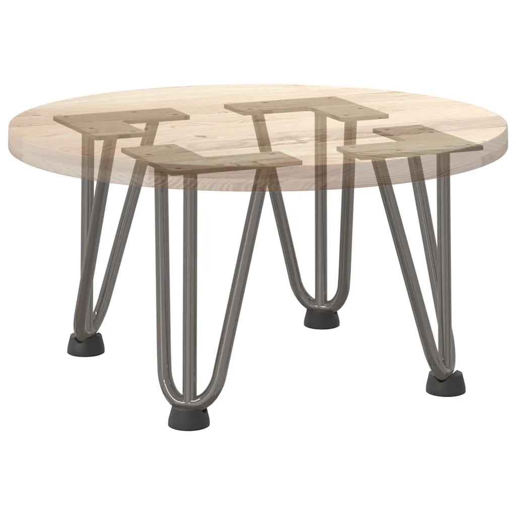 Gambe a forcina per tavolino 4 pz in acciaio naturale 20 cm in acciaio massiccio 4012435