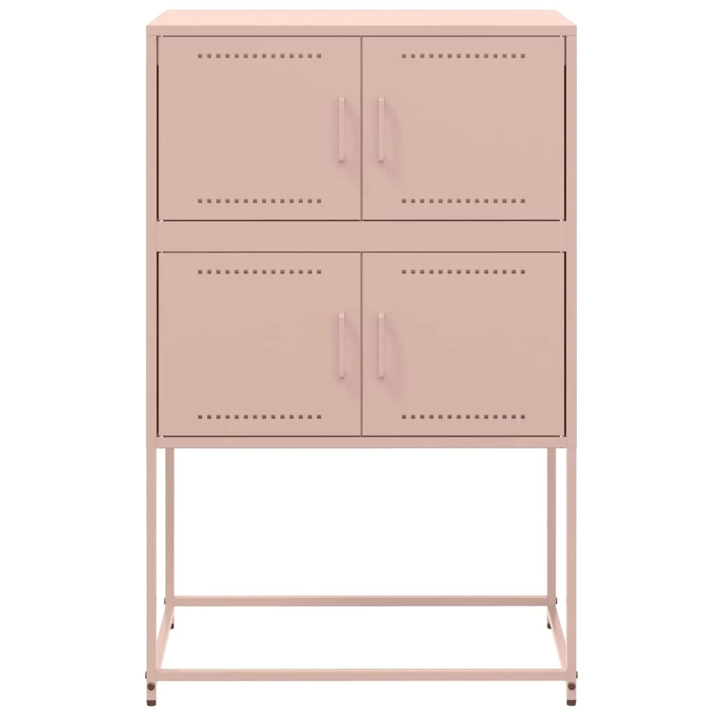 Credenza cassettiera armadio mobile contenitore organizer per cucina soggiorno salotto 68,5 x 38,5 x 107 cm acciaio rosa 02_0036209
