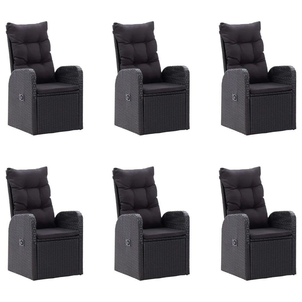 Set Mobili da Pranzo per Giardino 7 pz Nero 3068816