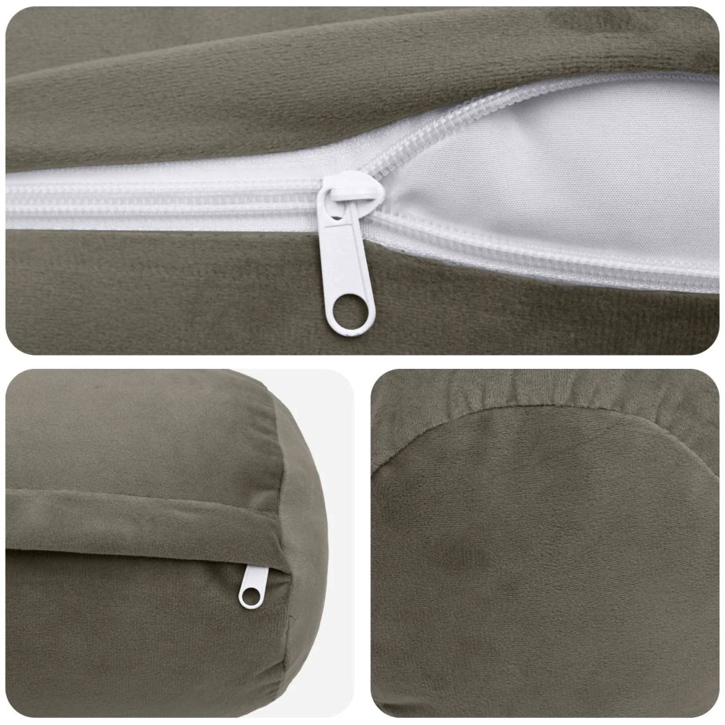 Federa 2 pcs HEERLEN Grigio Chiaro Ø 15 x 40 cm Velluto 923183