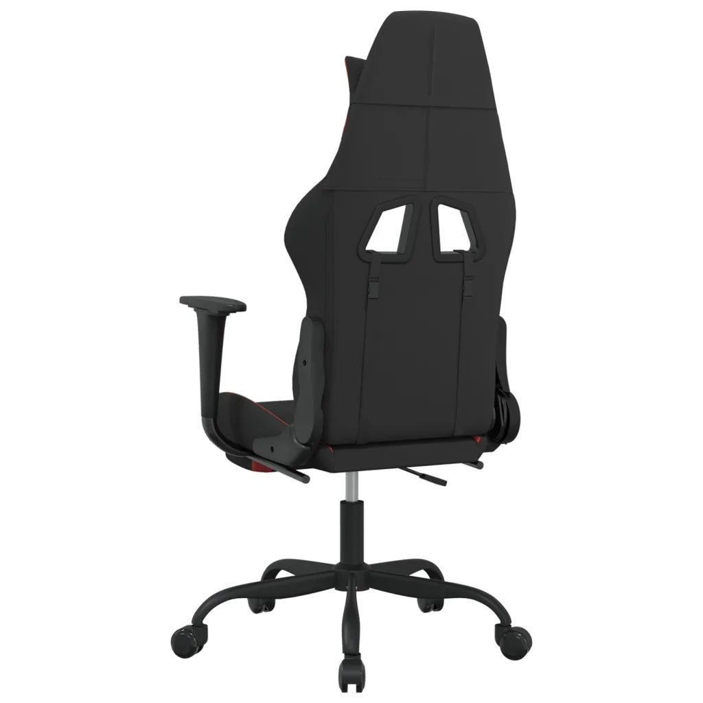 Sedia da Gaming | Sedia da e-sports con Poggiapiedi Rosso e Nero in Tessuto