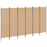 Divisore per Stanza a 6 Pannelli Beige 300 x 180 cm Tessuto 42039196