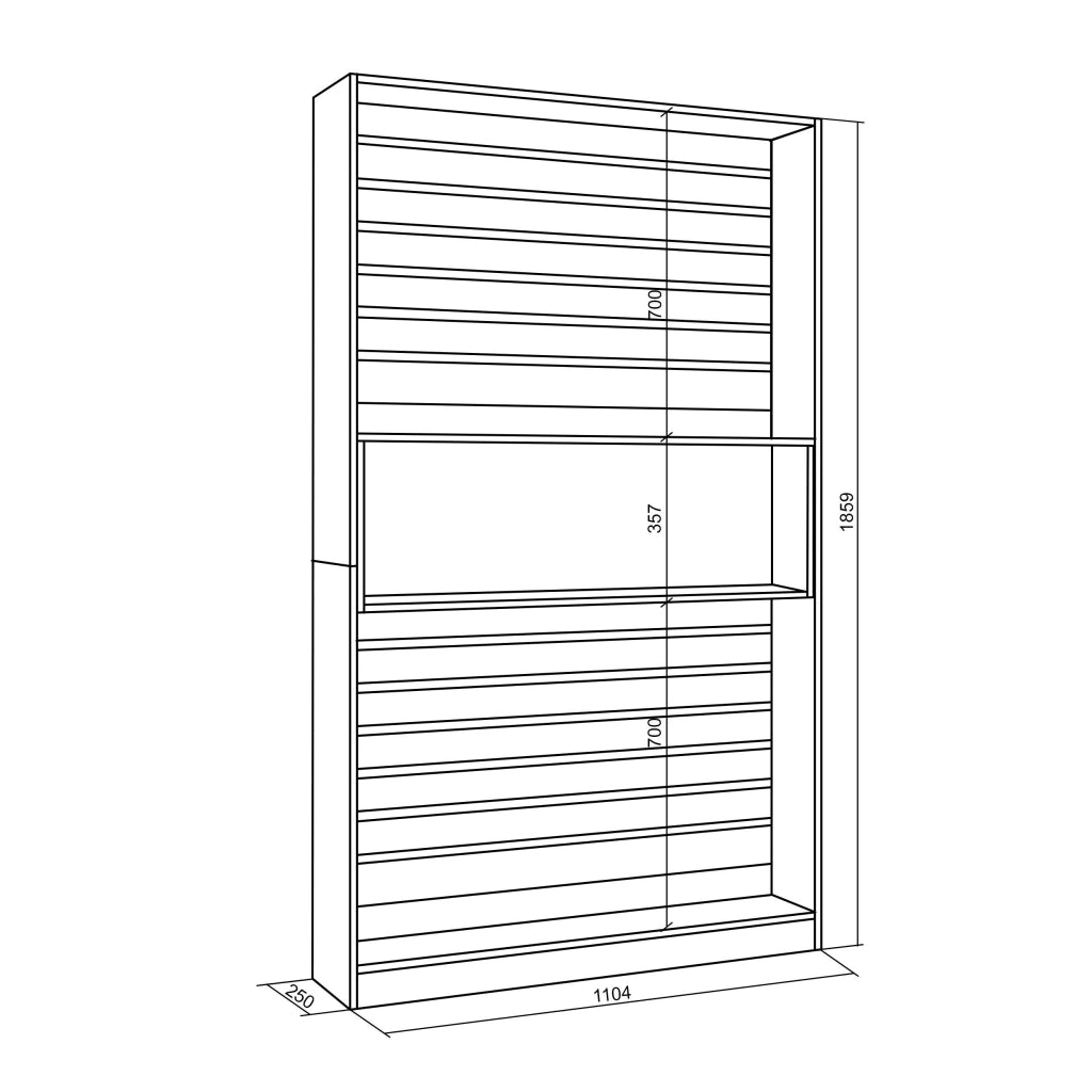 Libreria scaffale, 110x25x186cm, Soggiorno, Ufficio, Camino elettrico, colore Rovere e nero RF2324