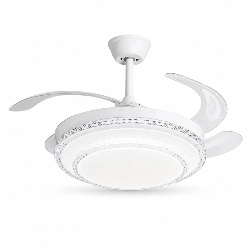 VENTILATORE SOFFITTO LUCE LED 85W PALE SCOMPARSA 48" TELECOMANDO SJ-195