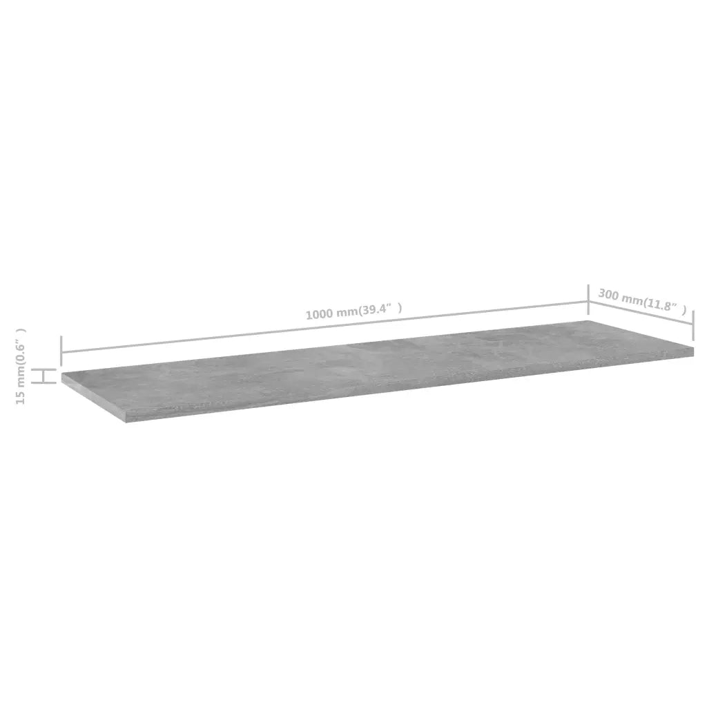 Ripiani Libreria 8pz Grigio Cemento 100x30x1,5cm Multistrato 805403