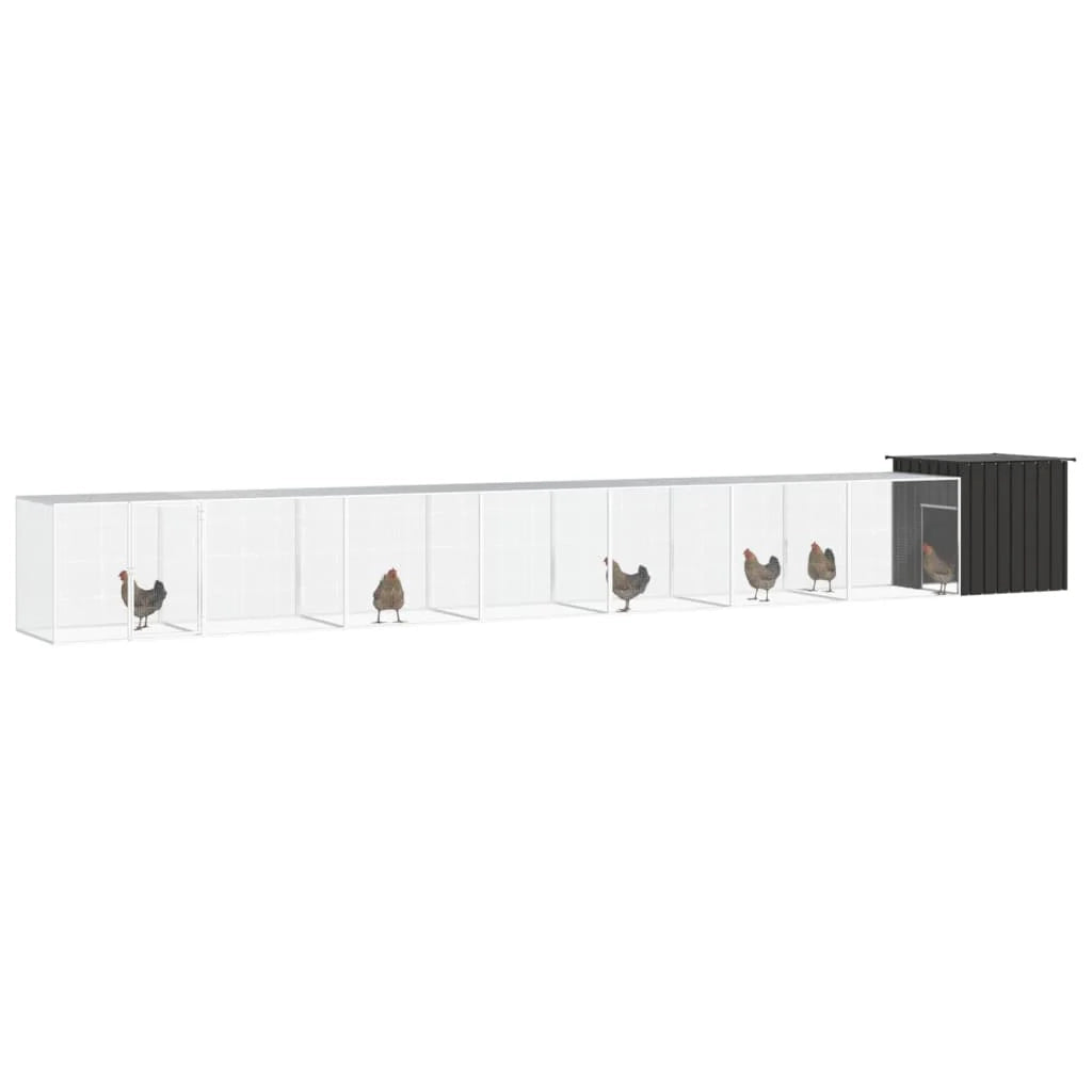 Recinto per pollaio in acciaio zincato antracite 800 x 91 x 100 cm 02_0043934