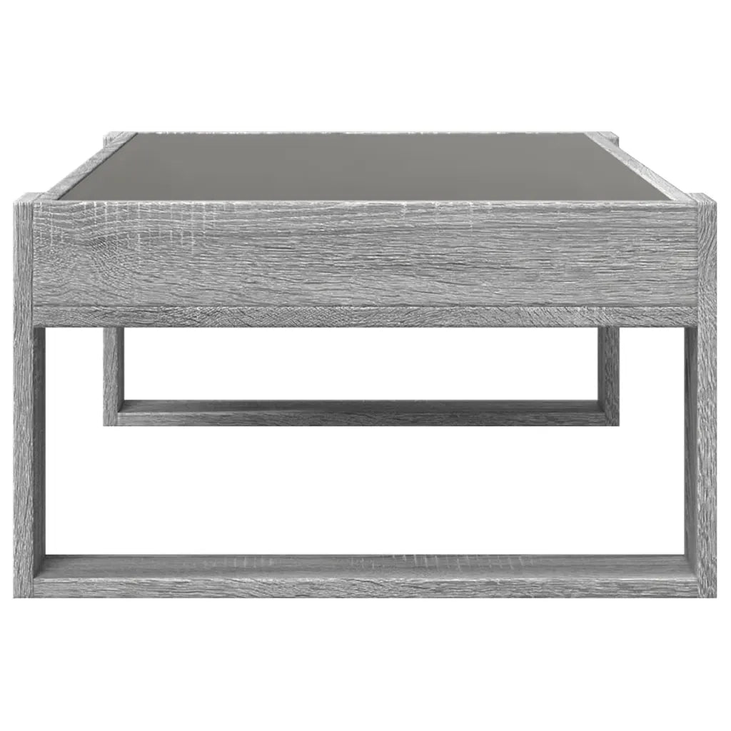Tavolino da Salotto con LED Infinity Grigio Sonoma 90x53x30 cm
