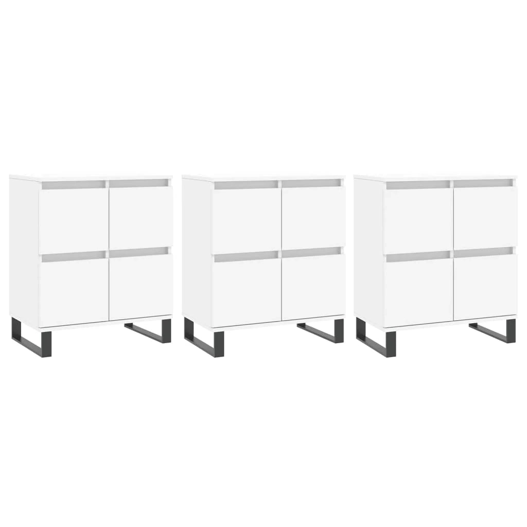 Buffet credenza cassettiera armadio mobile contenitore organizer per cucina soggiorno salotti 3 pezzi legno ingegnerizzato bianco 02_0037001