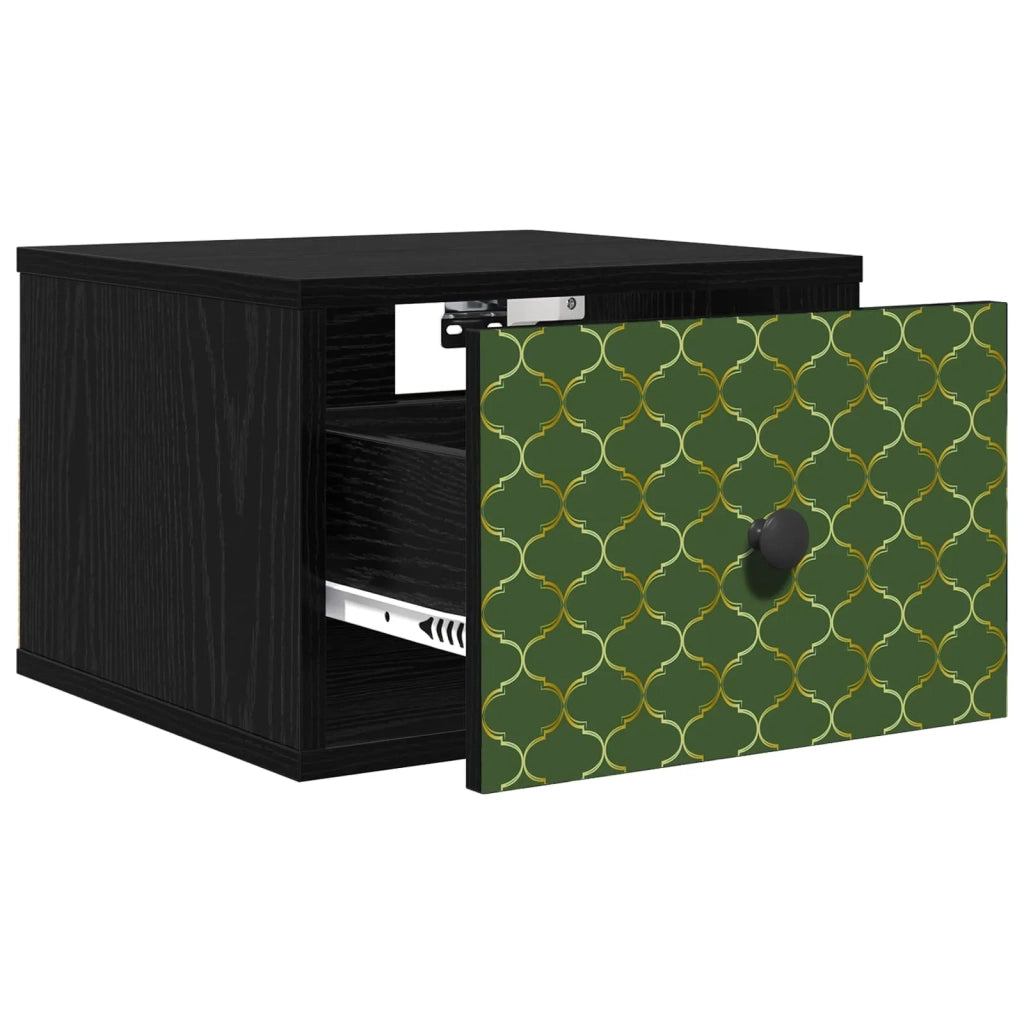 Mobiletto da comodino a parete GELEEN Rovere Nero 8007439