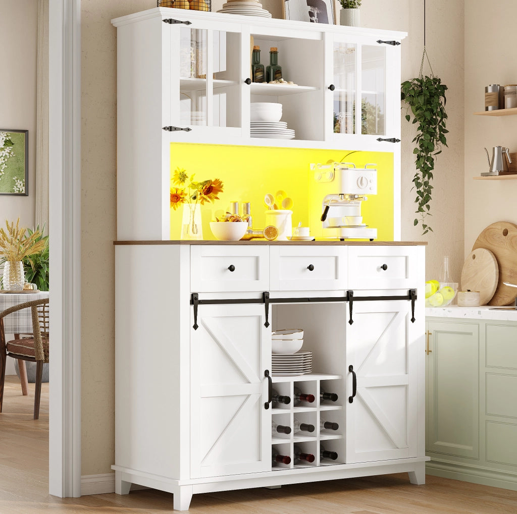 Vetrina alta da cucina con LED, 105x38,4x180 cm