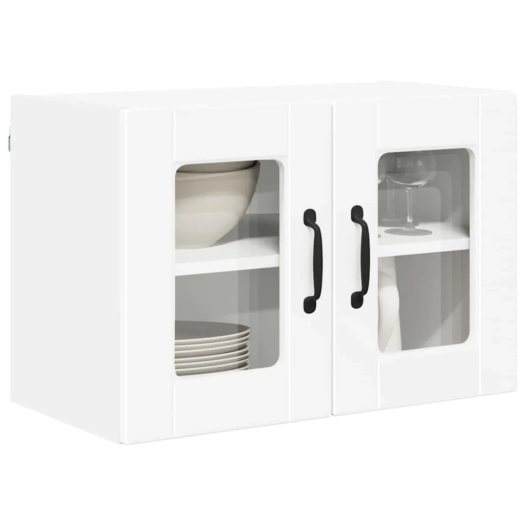 Pensile da cucina | Mobile in vetro da parete PORTO Bianco 60 x 31 x 40 cm