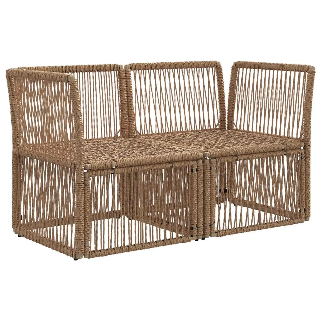 Divano da giardino 2-Numero di posti Beige polyrattan 42026697