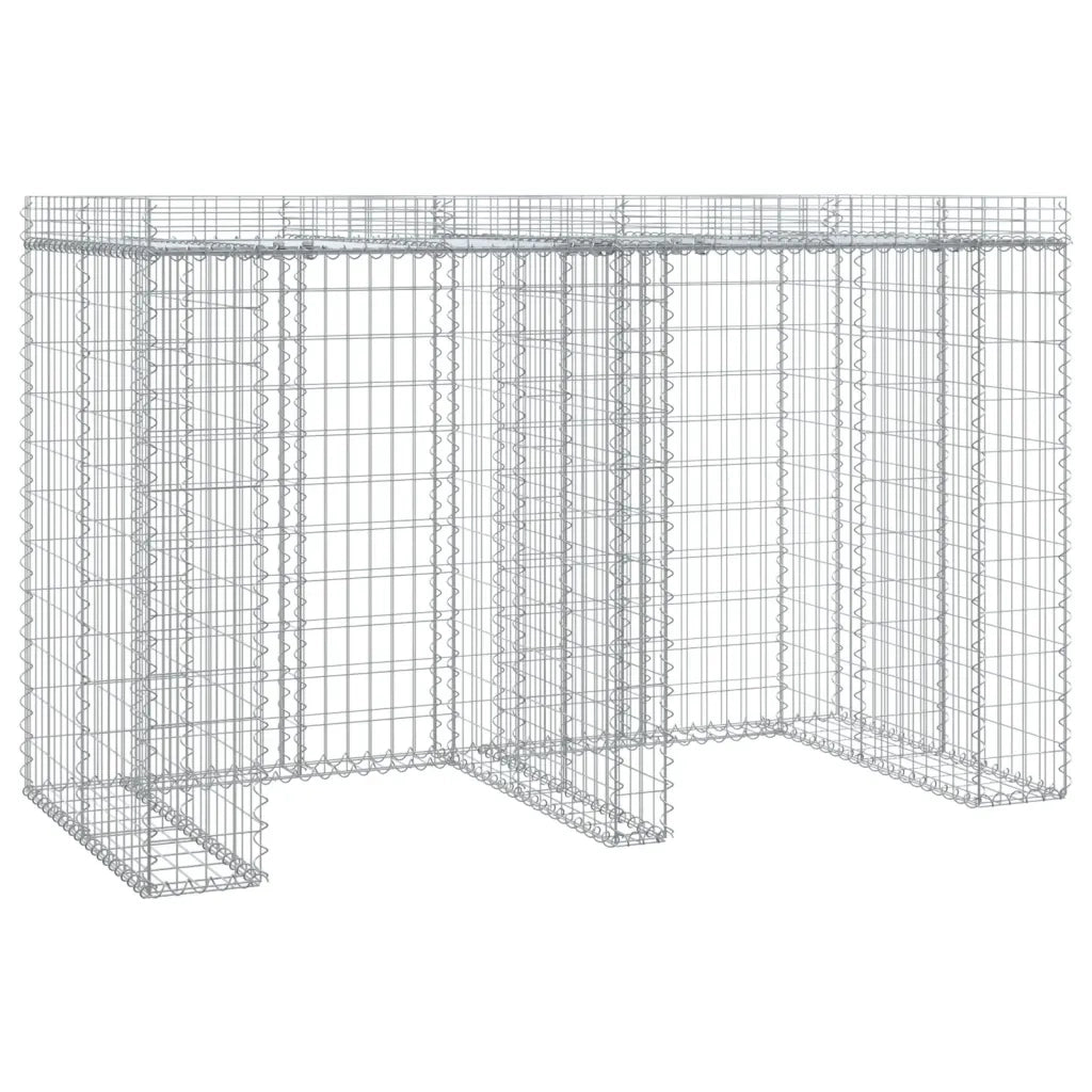 Parete Gabbioni Bidone Spazzatura 192x91x120 cm Ferro Zincatocod mxl 130517