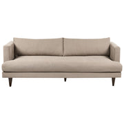 Divano a 3 posti in tessuto Marrone chiaro Gambe in legno scuro Soggiorno stile moderno